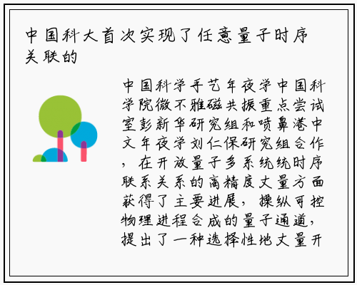 中国科大首次实现了任意量子时序关联的选择性测量_ng南宫官网